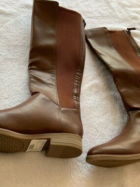 Dr. Scholl's Women's Over-the-Knee Brown Stretch Panel Boots. SKU 3008